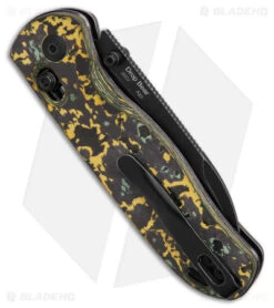 Kizer Azo Drop Bear Clutch Lock Knife Green Gold Fat Carbon (3" Black) Ki3619A1 -Kizer Store Kizer Azo Drop Bear Clutch Lock Knife Fatcarbon 3in Black BHQ 176928 td side