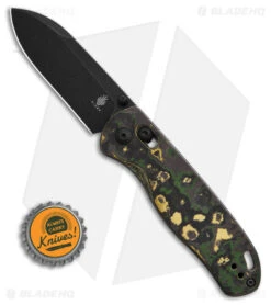 Kizer Azo Drop Bear Clutch Lock Knife Green Gold Fat Carbon (3" Black) Ki3619A1 -Kizer Store Kizer Azo Drop Bear Clutch Lock Knife Fatcarbon 3in Black BHQ 176928 td size