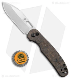 Kizer Azo Hic-cup Button Lock Knife Fat Carbon (3.1" Stonewash) V3606A1 -Kizer Store Kizer Azo Hic Cup Button Lock Fat Carbon Black Brown SW BHQ 176927 jr bottlecap