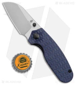 Kizer Azo Towser S Liner Lock Knife Blue Richlite (3" Satin) -Kizer Store Kizer Azo Towser S LL Blue Richlite Satin BHQ 176944 jr bottlecap