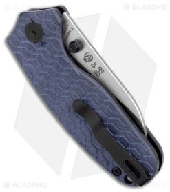 Kizer Azo Towser S Liner Lock Knife Blue Richlite (3" Satin) -Kizer Store Kizer Azo Towser S LL Blue Richlite Satin BHQ 176944 jr side