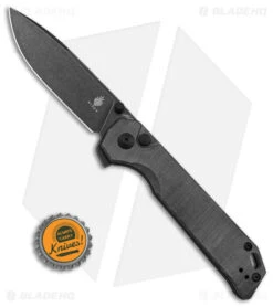 Kizer Azo Vanguard Begleiter XL Button Lock Knife Black Micarta (3.9" Black SW) -Kizer Store Kizer Azo Vanguard Begleiter XL BLK Black Micarta 3in Black SW BHQ 169681 td size
