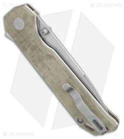 Kizer Azo Vanguard Begleiter XL Button Lock Knife Green Micarta (4" SW) -Kizer Store Kizer Azo Vanguard Begleiter XL Button Lock Knife Green Micarta SW BHQ 180089 kc side 2