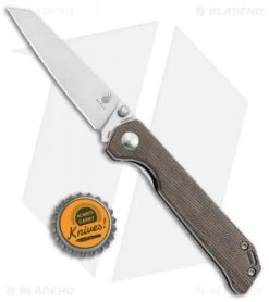 Kizer Azo Vanguard Mini Begleiter Liner Lock Knife Green Micarta (2.8" Satin) -Kizer Store Kizer Azo Vanguard Mini Begleiter LL Brown Resin Satin BHQ 121145 jr bottlecap