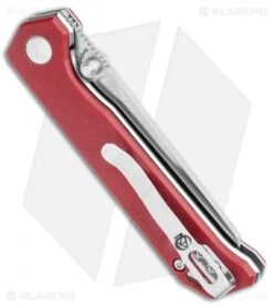 Kizer Azo Vanguard Mini Begleiter Liner Lock Knife Red Micarta (2.8" Satin) -Kizer Store Kizer Azo Vanguard Mini Begleiter LL Red Micarta Satin BHQ 121141 jr side 2