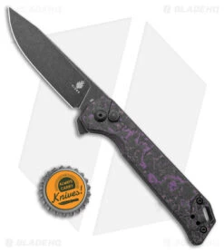 Kizer Begleiter2 Azo Button Lock Knife Purple/Black Fat Carbon (3.4" Black) -Kizer Store Kizer Begleiter 2 button Lock Fat Carbon Purple Satin Black BHQ 178235 jr bottlecap
