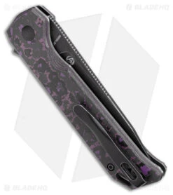 Kizer Begleiter2 Azo Button Lock Knife Purple/Black Fat Carbon (3.4" Black) -Kizer Store Kizer Begleiter 2 button Lock Fat Carbon Purple Satin Black BHQ 178235 jr side