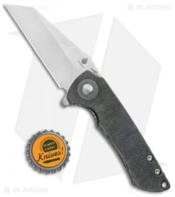 Kizer CK Knifeworks Critical Mini Liner Lock Knife Black Micarta (3" Satin) -Kizer Store Kizer CK Knifeworks Mini Critical LL Black Micarta SW BHQ 121149 jr
