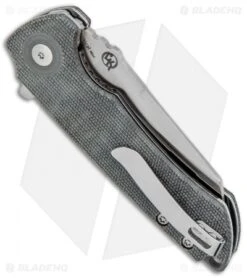 Kizer CK Knifeworks Critical Mini Liner Lock Knife Black Micarta (3" Satin) -Kizer Store Kizer CK Knifeworks Mini Critical LL Black Micarta SW BHQ 121149 jr side