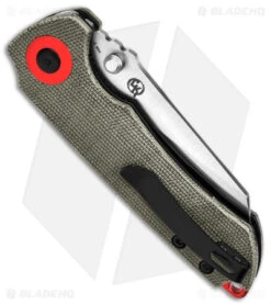 Kizer Christensen Critical Mini Liner Lock Knife Green Micarta (3" Satin) -Kizer Store Kizer Christensen Critical Mini LLK Black Micarta Red 3in Satin BHQ 169649 td side 2