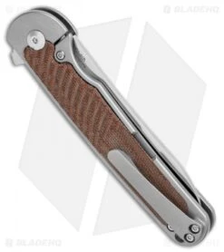 Kizer Clutch Frame Lock Knife Brown Micarta (3.39" Satin) Ki4556A1 -Kizer Store Kizer Clutch FL Natural Micarta Satin BHQ 106925 jr side 1