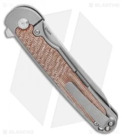 Kizer Clutch Frame Lock Knife Natural Micarta (3.39" Satin) Ki4556A3 -Kizer Store Kizer Clutch Frame Lock Knife tan brown Micarta 3.39 Satin Ki4556A2 BHQ 117843 LS Side