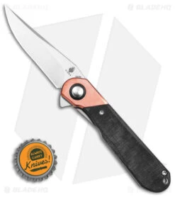 Kizer Vanguard Comet Liner Lock Knife Copper/Black Micarta (2.9" Satin) -Kizer Store Kizer Coment Vanguard LLK Copper Micarta 2in Satin BHQ 156410 td size
