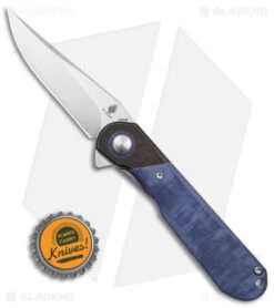 Kizer Vanguard Comet Liner Lock Knife Dark Brass/Denim Micarta (2.9" Satin) -Kizer Store Kizer Comet Vanguard LLK Denim Micarta 2in Satin BHQ 156272 td size