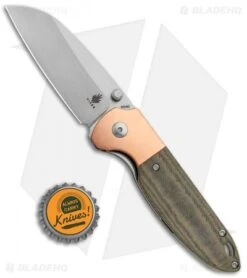 Kizer Conaway Deviant Liner Lock Knife Green Micarta/Copper (3" Satin) -Kizer Store Kizer Conaway Deviant LL Green G 10 Copper Satin V3575A1 BHQ 121177 jr bottlecap