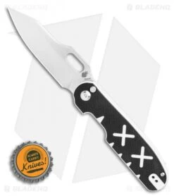 Kizer Cormorant Plunge Lock Knife Black/White X's G-10 (3.25" Satin) Ki4562A1 -Kizer Store Kizer Cormorant G 10 7.375 S35VN Ki4562 BHQ 117844 LS Bottlecap