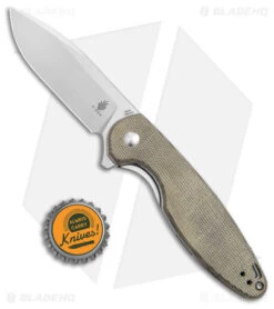 Kizer Cozy Liner Lock Knife Green Micarta (3.4" Satin) V3613C2 -Kizer Store Kizer Cozy LL Green Micarta Satin BHQ 156413 jr bottlecap