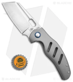 Kizer Sheepdog C01C Frame Lock Thumb Hole Knife Titanium (3.25" Stonewash) -Kizer Store Kizer Cutlery C01C BHQ 140698 td size