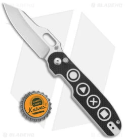 Kizer Cutlery Cormorant Plunge Lock Knife Black Button G-10 (3.25" Satin) -Kizer Store Kizer Cutlery Cormorant Black White G 10 Satin BHQ 142760 jr bottlecap