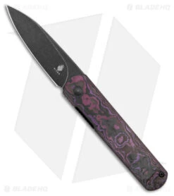 Kizer Lundquist Feist XL Front Flipper Knife Purple Fat Carbon (3.3" Stonewash)