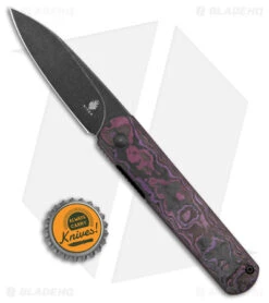 Kizer Lundquist Feist XL Front Flipper Knife Purple Fat Carbon (3.3" Stonewash) -Kizer Store Kizer Cutlery Fiest XL Fat Carbon Purple Black SW BHQ 178289 jr bottlecap