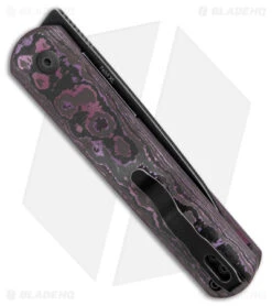 Kizer Lundquist Feist XL Front Flipper Knife Purple Fat Carbon (3.3" Stonewash) -Kizer Store Kizer Cutlery Fiest XL Fat Carbon Purple Black SW BHQ 178289 jr side