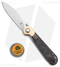 Kizer Cutlery PPY Liner Lock Knife Brass/Raffir (3.2" Satin S35VN) -Kizer Store Kizer Cutlery PPY Brass Raffir BHQ 174678 jr bottlecap