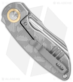 Kizer D.O.C.K. October Cleaver Frame Lock Knife Titanium (2.9" Satin) KI3569 -Kizer Store Kizer D.O.C.K. October Cleaver FL Ti Pattern Satin BHQ 121126 jr side