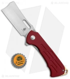 Kizer D.O.C.K. Quatch Cleaver Liner Lock Knife Red G-10 (2.9" Stonewash) V3574 -Kizer Store Kizer D.O.C.K. Quatch Cleaver Lock Red Micarta SW V3574N2 BHQ 126543 jr bottlecap