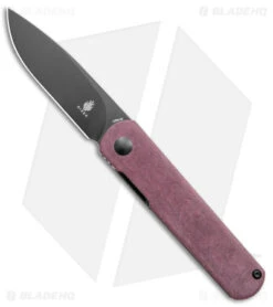 Kizer Feist Drop Point Front Flipper Knife Red Richlite (2.8" Black)