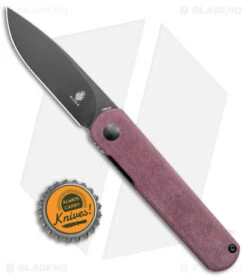 Kizer Feist Drop Point Front Flipper Knife Red Richlite (2.8" Black) -Kizer Store Kizer Feist DP FF Richlite Black BHQ 139713 jr bottlecap