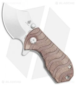 Kizer Flip Shank Frame Lock Knife Brown Micarta (Stonewash) Ki2521A2