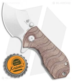 Kizer Flip Shank Frame Lock Knife Brown Micarta (Stonewash) Ki2521A2 -Kizer Store Kizer Flip Shank Frame Lock Knife Brown Micarta SW Ki2521A2 BHQ 111263 LS Bottlecap