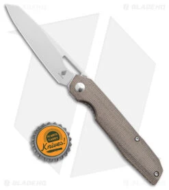 Kizer Genie Liner Lock Knife Micarta (3.4" Satin 154CM) -Kizer Store Kizer Genie LL Micarta Satin BHQ 175943 jr bottlecap