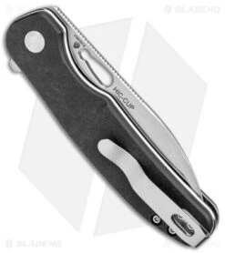 Kizer Hic-cup Button Lock Knife Black Micarta (3.15" Satin) V3606C2 -Kizer Store Kizer Hic cup Button Lock Black Micarta Satin BHQ 145857 jr side