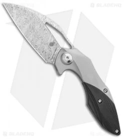 Kizer Isham Minitherium Flipper Knife Ti/Carbon Fiber (3" Odin Heim Damasteel)