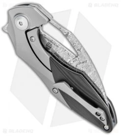Kizer Isham Minitherium Flipper Knife Ti/Carbon Fiber (3" Odin Heim Damasteel) 6 Kizer Isham Minitherium Flipper Knife Ti/Carbon Fiber (3" Odin Heim Damasteel) -Kizer Store Kizer Isham Minitherium Ti CF Damasteel Ki3502D1 BHQ 97002 jr side