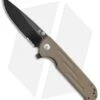 Kizer Justice Liner Lock Flipper Knife Brown G-10 (3.75" Black SW Serr)