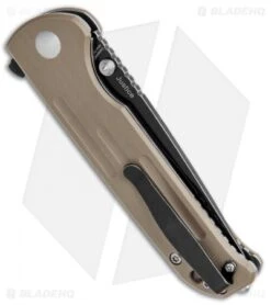 Kizer Justice Liner Lock Flipper Knife Brown G-10 (3.75" Black SW Serr) -Kizer Store Kizer Justice LL Brown G 10 Black Serr V4543N2 BHQ 107555 jr side