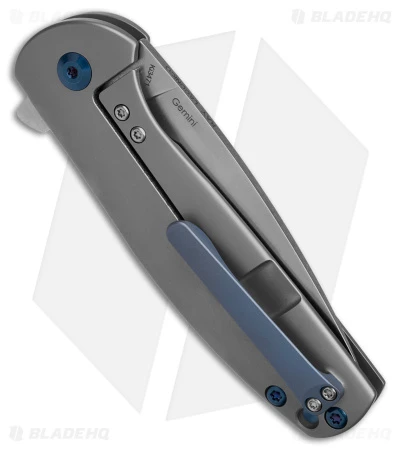 Kizer Laconico Gemini Frame Lock Knife W/ Blue Clip (3.125" Stonewash) Ki3471 3 Kizer Laconico Gemini Frame Lock Knife W/ Blue Clip (3.125" Stonewash) Ki3471 - Image 3