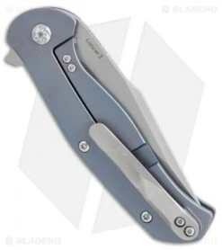Kizer Lancer 2 Frame Lock Knife Blue Titanium (3.3" Bead Blast) Ki4495 -Kizer Store Kizer Lancer 2 blue ti bb BHQ 52115 er side