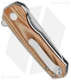 Kizer Lieb Liner Lock Knife Smooth Brown Micarta (2.32" Stonewash) V2541N4 -Kizer Store Kizer Lieb LL Smooth Brown Micarta SW V2541N4 BHQ 117056 jr side