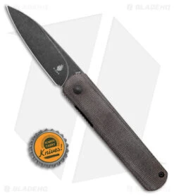 Kizer Lundquist Feist XL Front Flipper Knife Black Micarta (3.4" Black) -Kizer Store Kizer Lundquist Feist FF Black Micarta Black BHQ 176937 jr bottlecap
