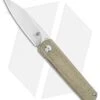 Kizer Lundquist Feist Front Flipper Knife Green Micarta (2.8" Stonewash)