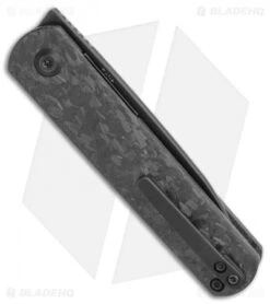 Kizer Lundquist Feist Front Flipper Knife Shredded CF (2.8"Black) - Ki3499EA -Kizer Store Kizer Lundquist Feist Front Flipper Knife Shred CF 2.8in Black Ki3499EA BHQ 117016 LS Side