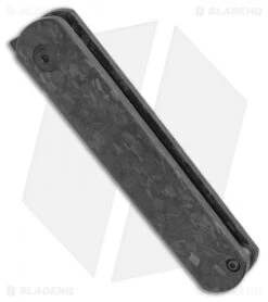 Kizer Lundquist Feist Front Flipper Knife Shredded CF (2.8"Black) - Ki3499EA -Kizer Store Kizer Lundquist Feist Front Flipper Knife Shred CF 2.8in Black Ki3499EA BHQ 117016 LS Spine