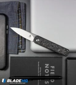 Kizer Lundquist Feist Front Flipper Knife Shred CF (2.8" Stonewash) Ki3499E4 -Kizer Store Kizer Lundquist Feist Liner Lock Front Flipper Knife Marble CF Stonewash BHQ 101711 kp laptop web