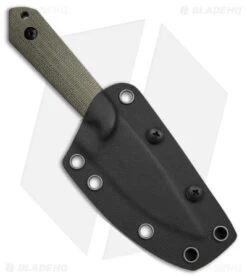 Kizer Maverick Customs Harpoon Fixed Blade Knife Green Micarta (3.75" Black) 10V -Kizer Store Kizer Maverick Customs Harpoon FBK Green Micarta 3in Black BHQ 180913 td side