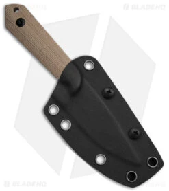 Kizer Maverick Customs Harpoon Fixed Blade Knife Natural Micarta (3.94" Black) -Kizer Store Kizer Maverick Customs Harpoon FBK Natural Micarta 3in Black BHQ 180914 td sheath