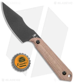 Kizer Maverick Customs Harpoon Mini 10V Fixed Blade Knife Micarta (3" Black) -Kizer Store Kizer Maverick Customs Harpoon Mini Fixed Blade Natural Micarta Black BHQ 117261 jr bottlecap